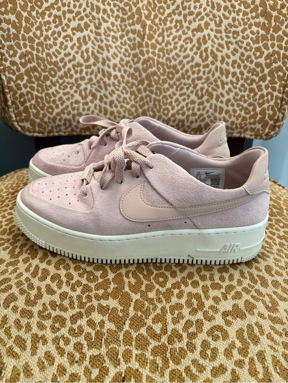 Nike Women's Pastel Pink Suede Platform Sneakers